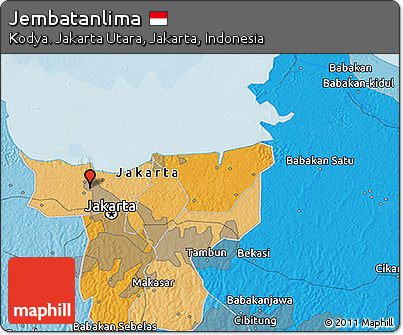 Political 3D Map of Jembatanlima