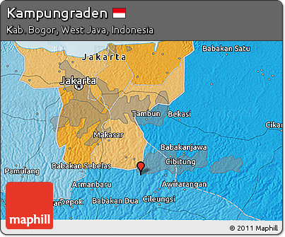 Political 3D Map of Kampungraden