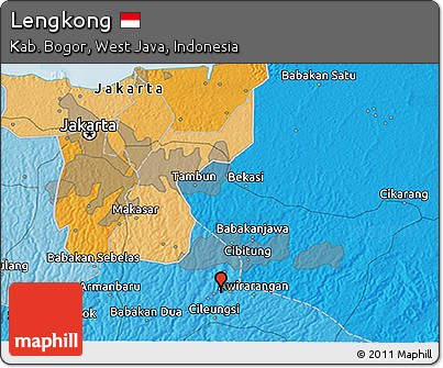 Political 3D Map of Lengkong