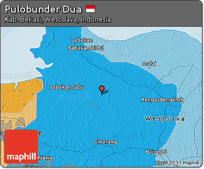 Political 3D Map of Pulobunder Dua