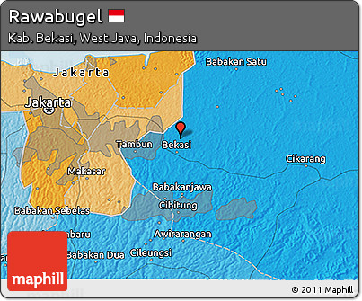 Political 3D Map of Rawabugel
