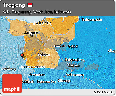 Political 3D Map of Trogong