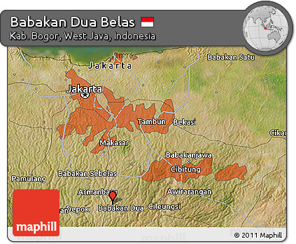 Satellite 3D Map of Babakan Dua Belas