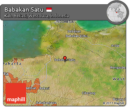 Satellite 3D Map of Babakan Satu