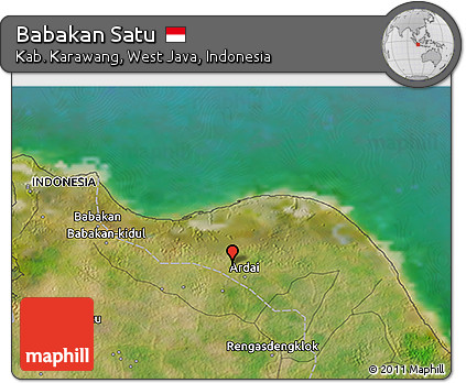 Satellite 3D Map of Babakan Satu