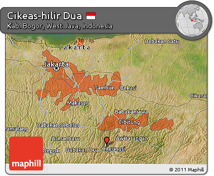 Satellite 3D Map of Cikeas-hilir Dua