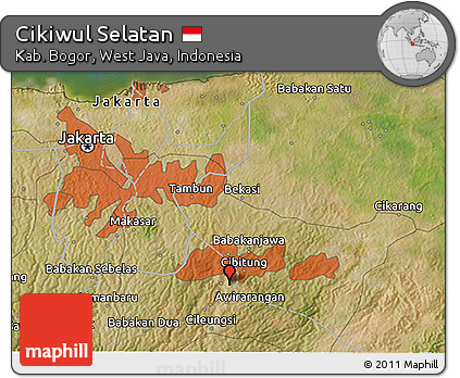 Satellite 3D Map of Cikiwul Selatan