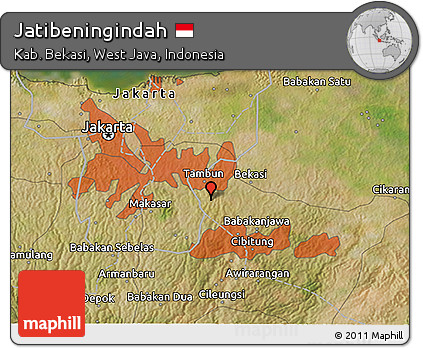 Satellite 3D Map of Jatibeningindah