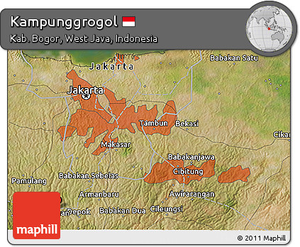 Satellite 3D Map of Kampunggrogol