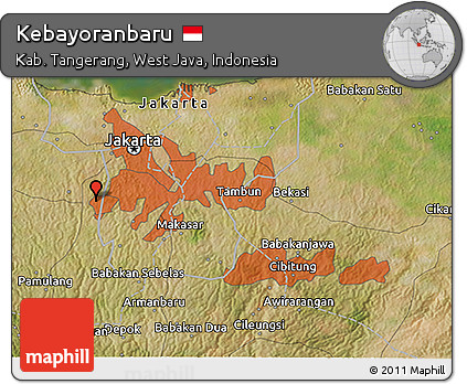 Satellite 3D Map of Kebayoranbaru
