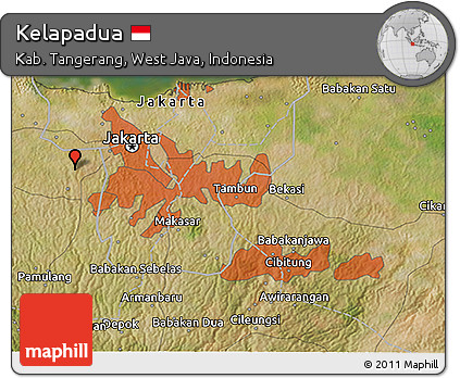 Satellite 3D Map of Kelapadua