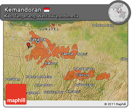 Satellite 3D Map of Kemandoran