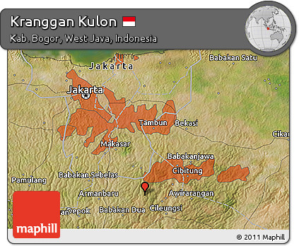 Satellite 3D Map of Kranggan Kulon
