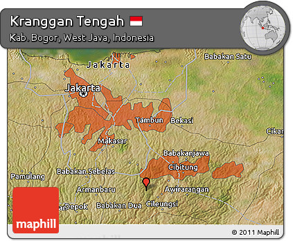 Satellite 3D Map of Kranggan Tengah