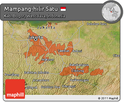 Satellite 3D Map of Mampang-hilir Satu