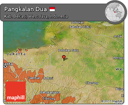Satellite 3D Map of Pangkalan Dua