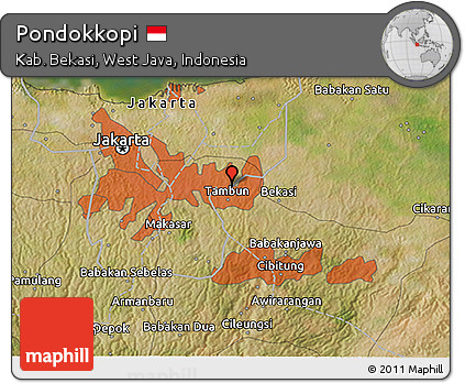 Satellite 3D Map of Pondokkopi