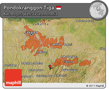 Satellite 3D Map of Pondokranggon Tiga