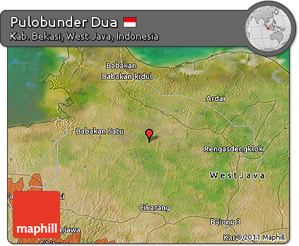 Satellite 3D Map of Pulobunder Dua