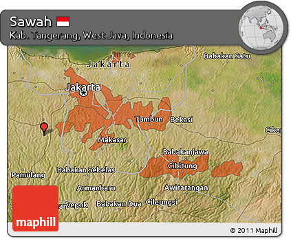 Satellite 3D Map of Sawah
