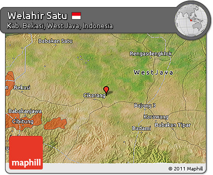 Satellite 3D Map of Welahir Satu