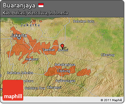 Satellite 3D Map of Buaranjaya