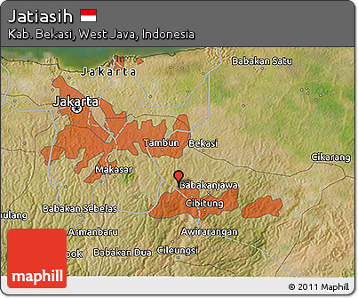 Satellite 3D Map of Jatiasih