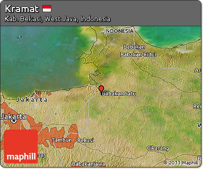 Satellite 3D Map of Kramat