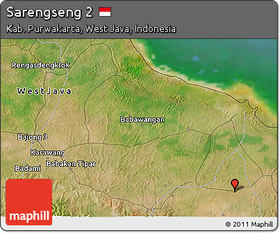 Satellite 3D Map of Sarengseng 2