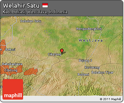 Satellite 3D Map of Welahir Satu