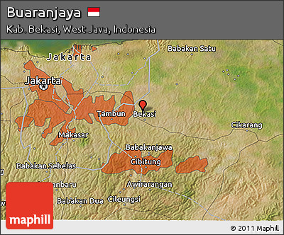 Satellite 3D Map of Buaranjaya