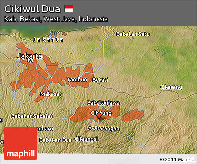 Satellite 3D Map of Cikiwul Dua