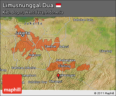 Satellite 3D Map of Limusnunggal Dua