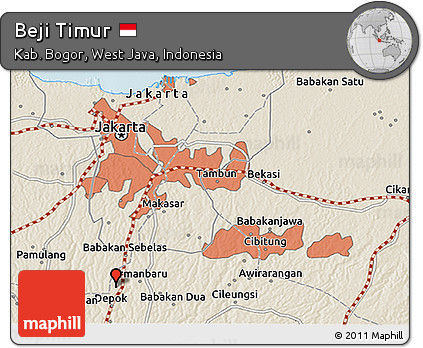 Shaded Relief 3D Map of Beji Timur