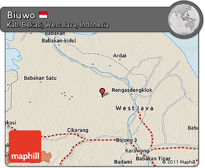 Shaded Relief 3D Map of Biuwo