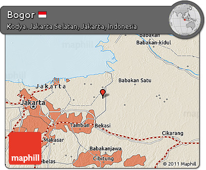 Shaded Relief 3D Map of Bogor