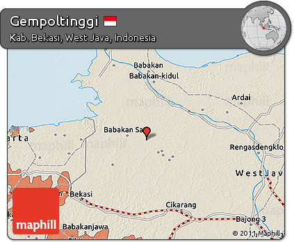 Shaded Relief 3D Map of Gempoltinggi