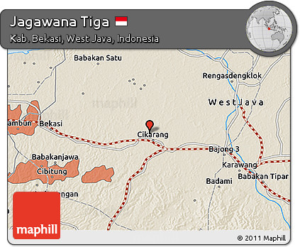 Shaded Relief 3D Map of Jagawana Tiga