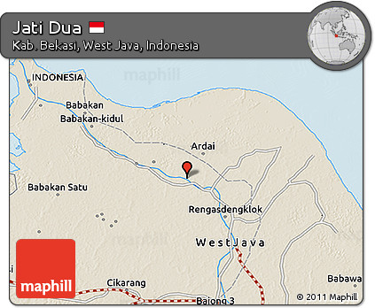 Shaded Relief 3D Map of Jati Dua
