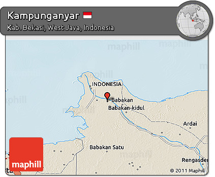 Shaded Relief 3D Map of Kampunganyar