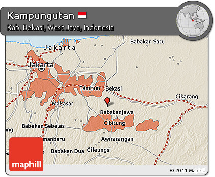 Shaded Relief 3D Map of Kampungutan