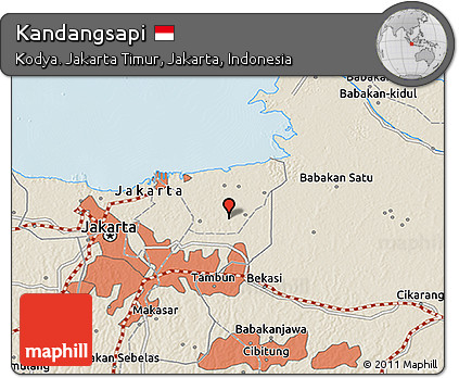 Shaded Relief 3D Map of Kandangsapi