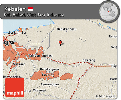 Shaded Relief 3D Map of Kebalen
