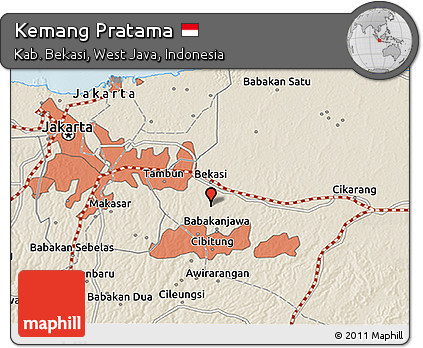 Shaded Relief 3D Map of Kemang Pratama