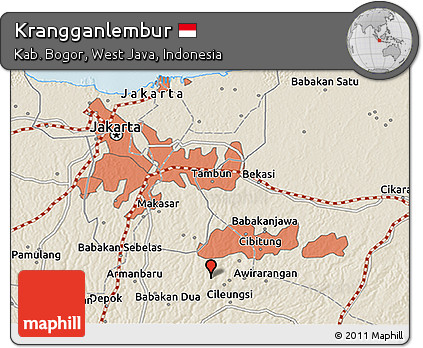 Shaded Relief 3D Map of Krangganlembur