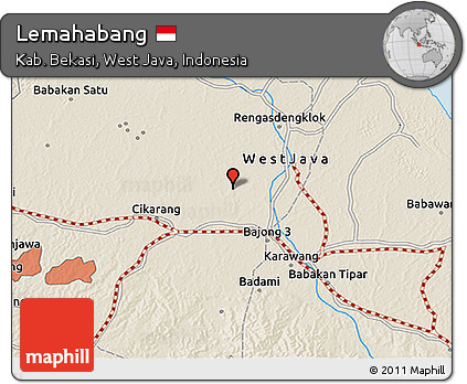 Shaded Relief 3D Map of Lemahabang