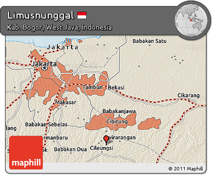 Shaded Relief 3D Map of Limusnunggal