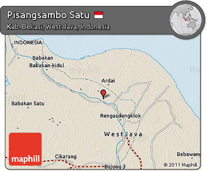 Shaded Relief 3D Map of Pisangsambo Satu