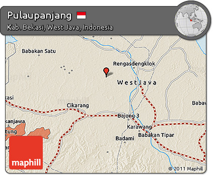 Shaded Relief 3D Map of Pulaupanjang