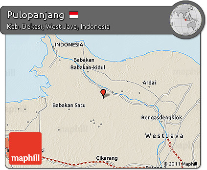 Shaded Relief 3D Map of Pulopanjang